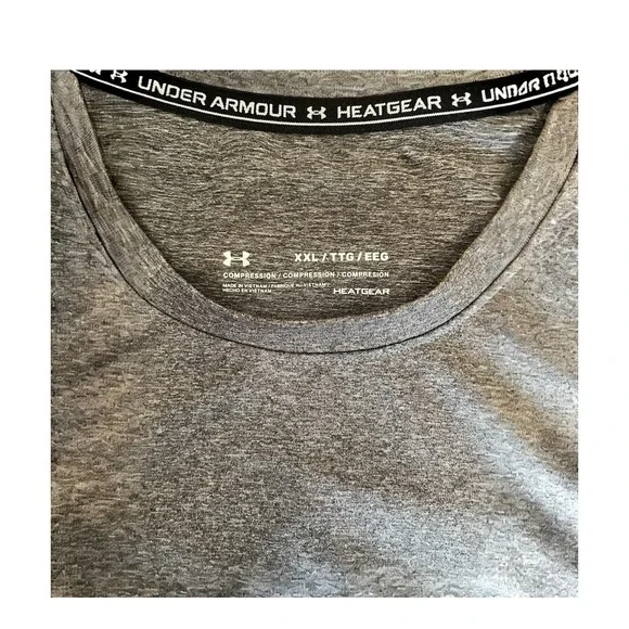 Under Armour Shirt Mens 2XL XXL Gray Short Sleeve Compression Heat Gear Active - Picture 3 of 3